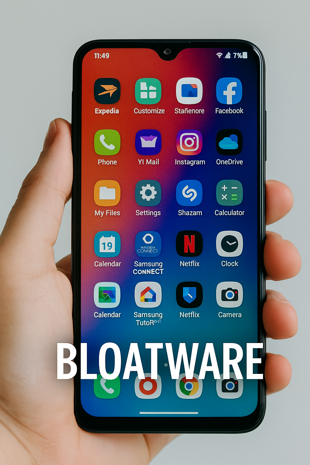 Celular cheio de bloatware