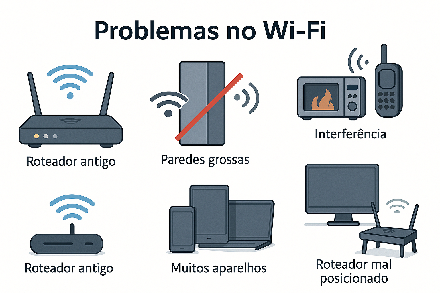 Principais problemas no Wi-Fi