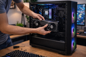 Pessoa montando PC Gamer